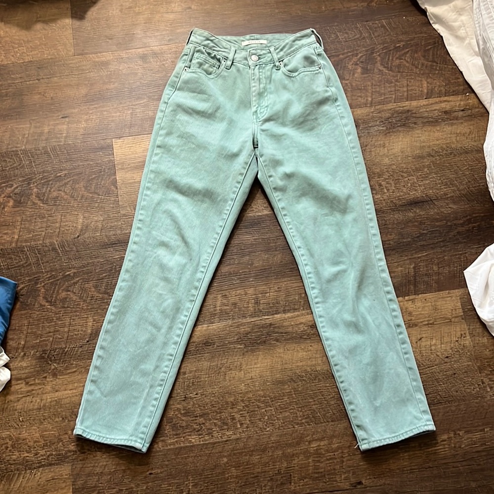 Pacsun light green/ blue colored size 23 mom jeans
